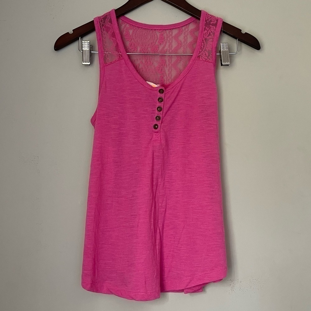 Neon Soul | Pink Carnation Lace Tank | XS